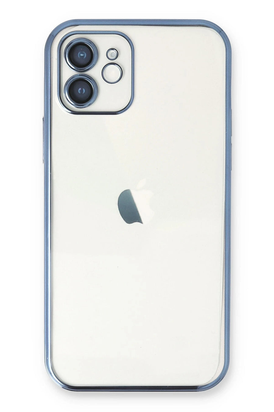 Newface Apple iPhone 12 Kılıf Razer Lensli Silikon - Açık Mavi