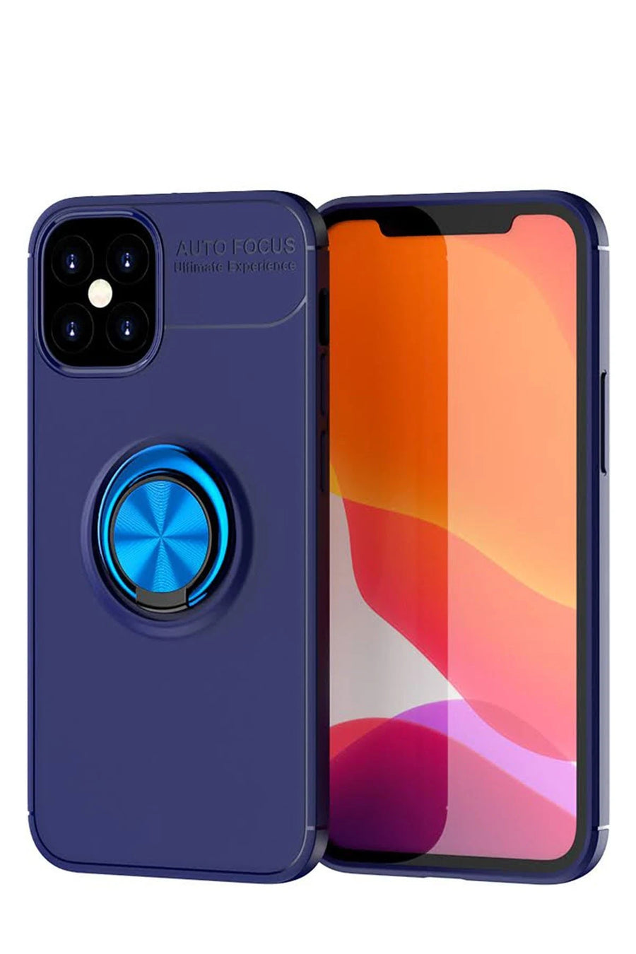 Newface Apple iPhone 12 Mini Kılıf Range Yüzüklü Silikon - Mavi