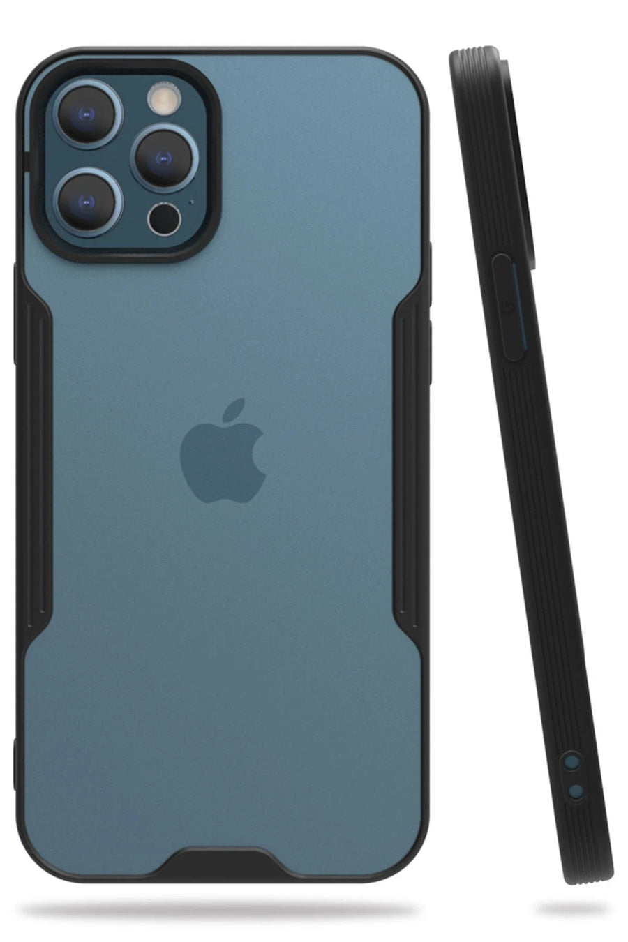 Newface Apple iPhone 12 Pro Max Kılıf Platin Silikon - Siyah