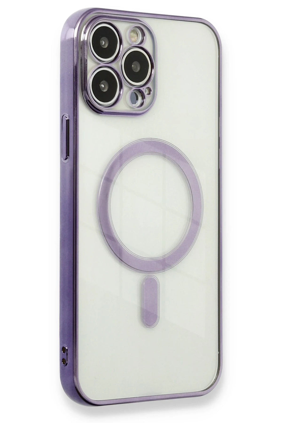 Newface Apple iPhone 13 Pro Kılıf Magneticsafe Lazer Silikon - Mor