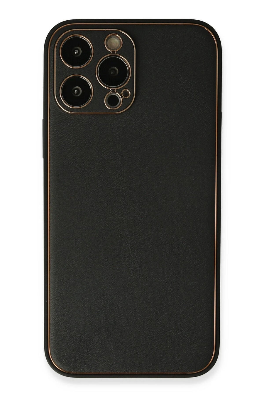 Newface Apple iPhone 13 Pro Max Kılıf Coco Deri Silikon Kapak - Siyah