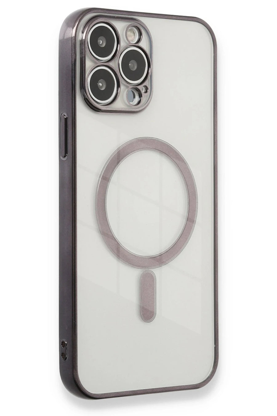 Newface Apple iPhone 13 Pro Max Kılıf Magneticsafe Lazer Silikon - Siyah