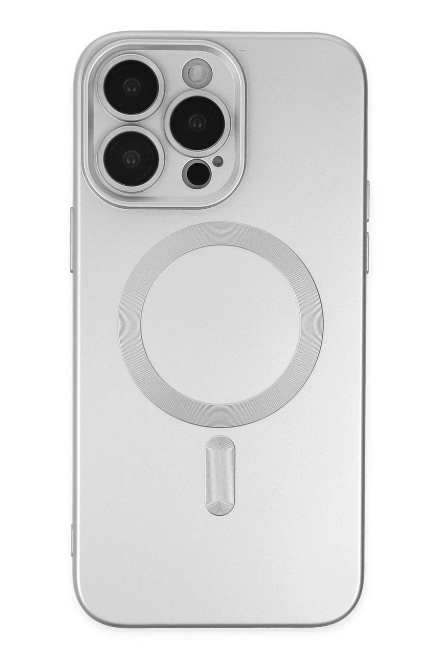 Newface Apple iPhone 13 Pro Max Kılıf Moshi Lens Magneticsafe Silikon - Gümüş
