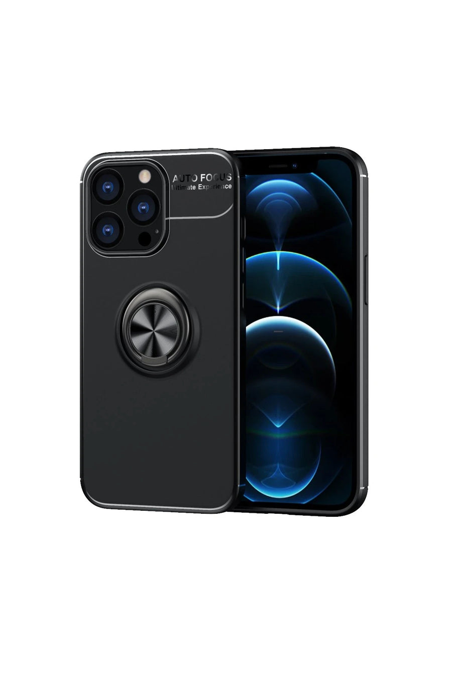 Newface Apple iPhone 13 Pro Max Kılıf Range Yüzüklü Silikon - Siyah