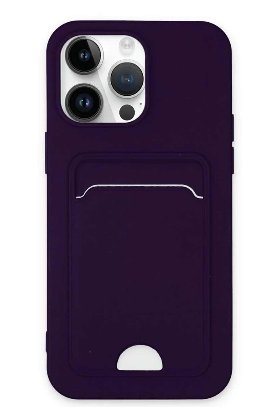 Newface Apple iPhone 14 Pro Kılıf Kelvin Kartvizitli Silikon - Derin Mor