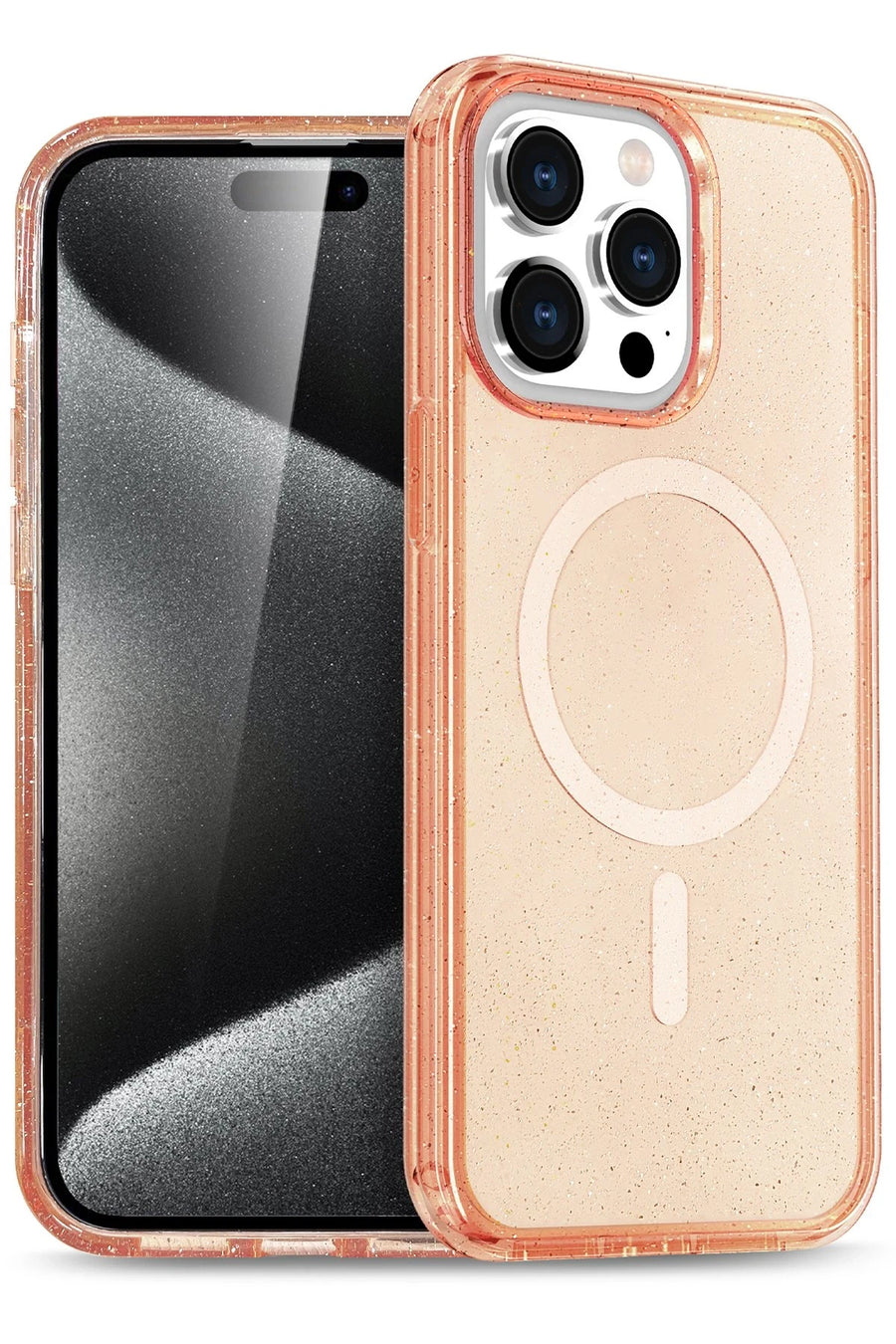 Newface Apple iPhone 14 Pro Max Kılıf Star Magsafe Kapak - Turuncu