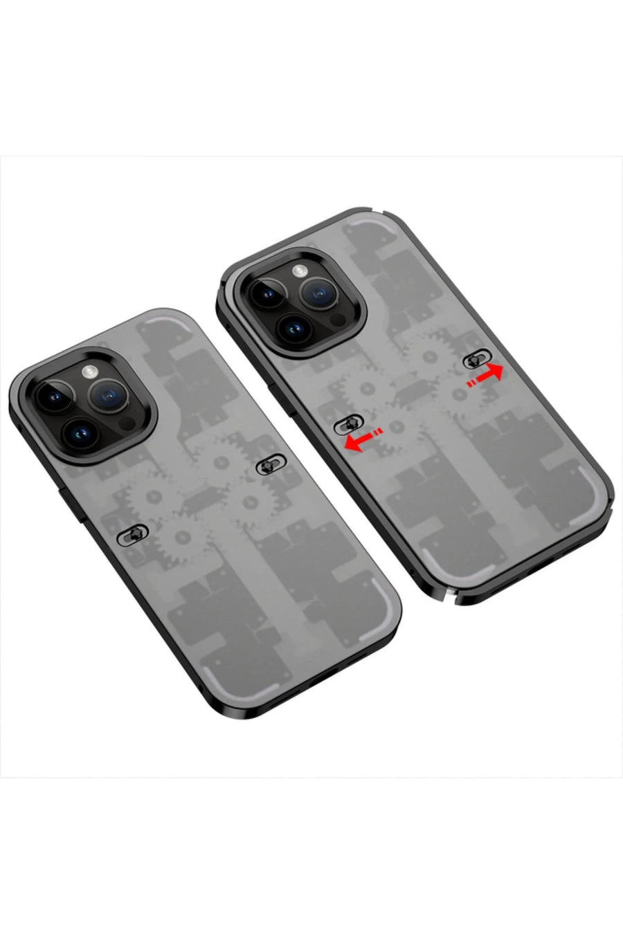 Newface Apple iPhone 14 Pro Max Kılıf Mekanik Bumper Kapak - Siyah