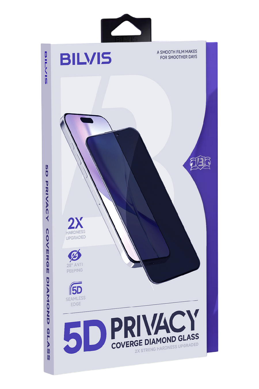 Newface Apple iPhone 15 Bilvis 5D Privacy Diamond Hayalet Cam Ekran Koruyucu