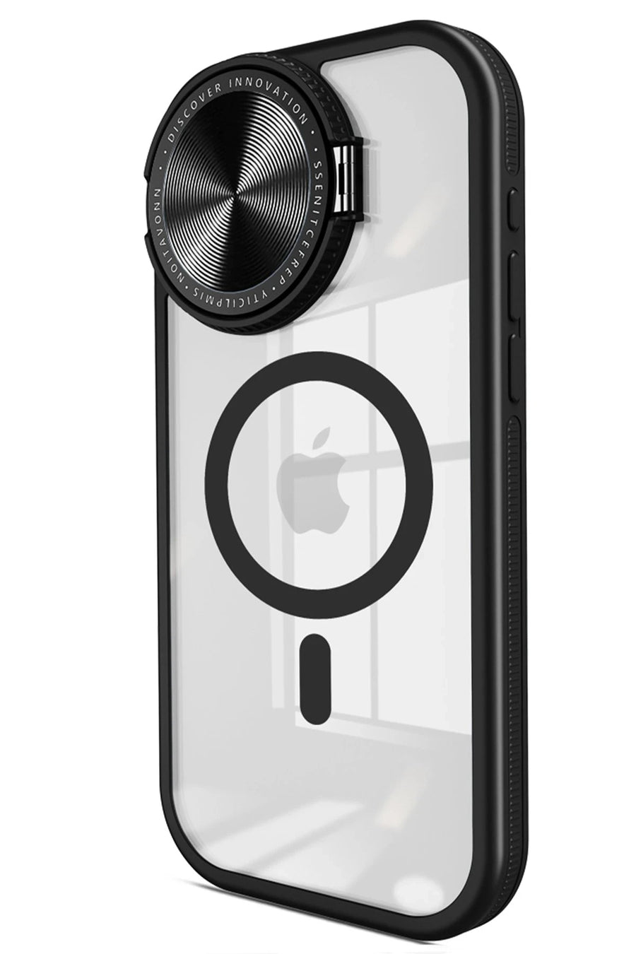 Newface Apple iPhone 15 Pro Kılıf Teleskop Lens Magsafe Silikon Kapak - Siyah