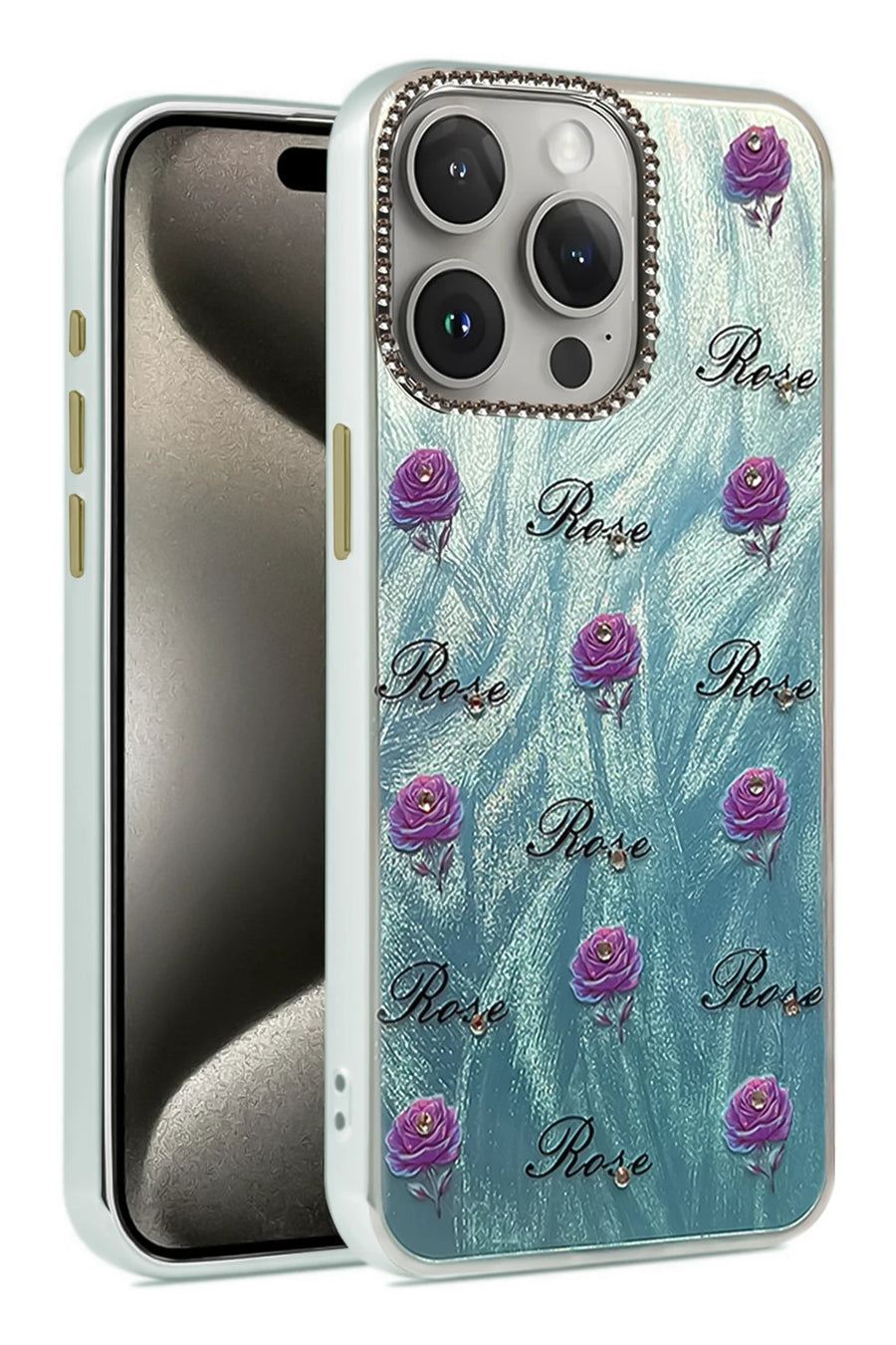 Newface Apple iPhone 15 Pro Max Kılıf Blade Aynalı Desenli Kapak - Desen 9
