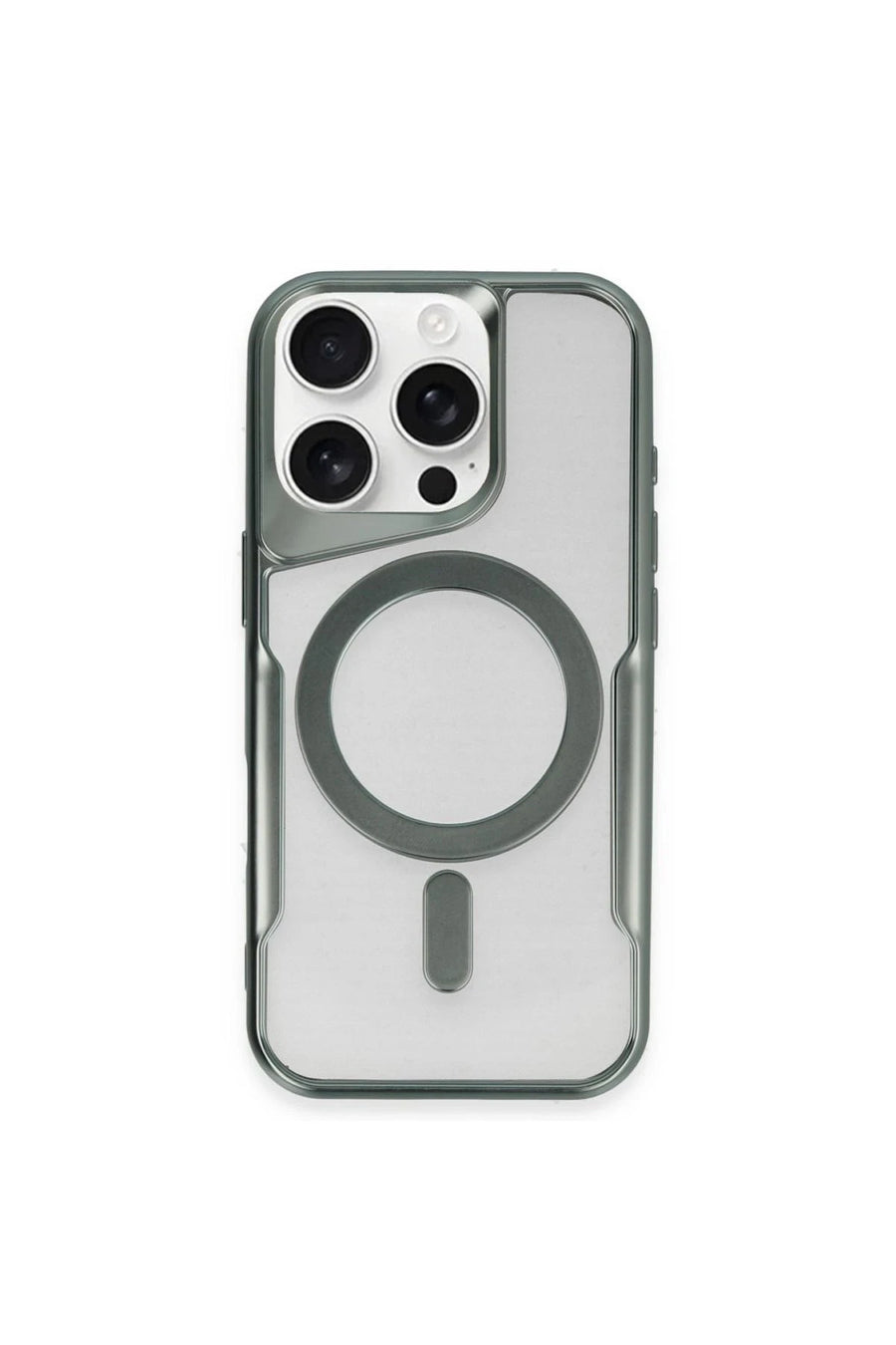 Newface Apple iPhone 15 Pro Max Kılıf Boyi Magsafe Silikon Kapak - Yeşil