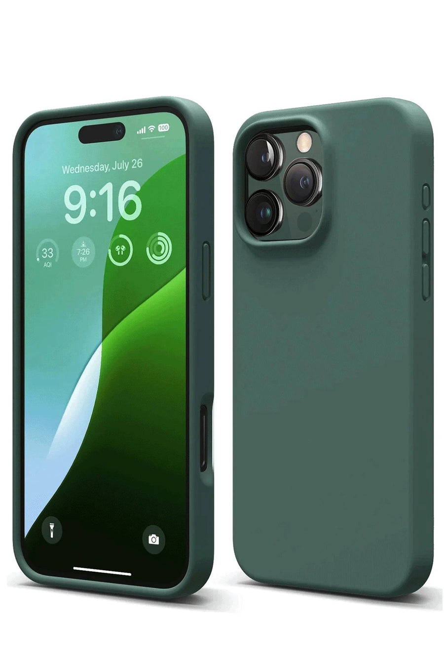 Newface Apple iPhone 16 Pro Kılıf Nano içi Kadife Silikon - Koyu Yeşil