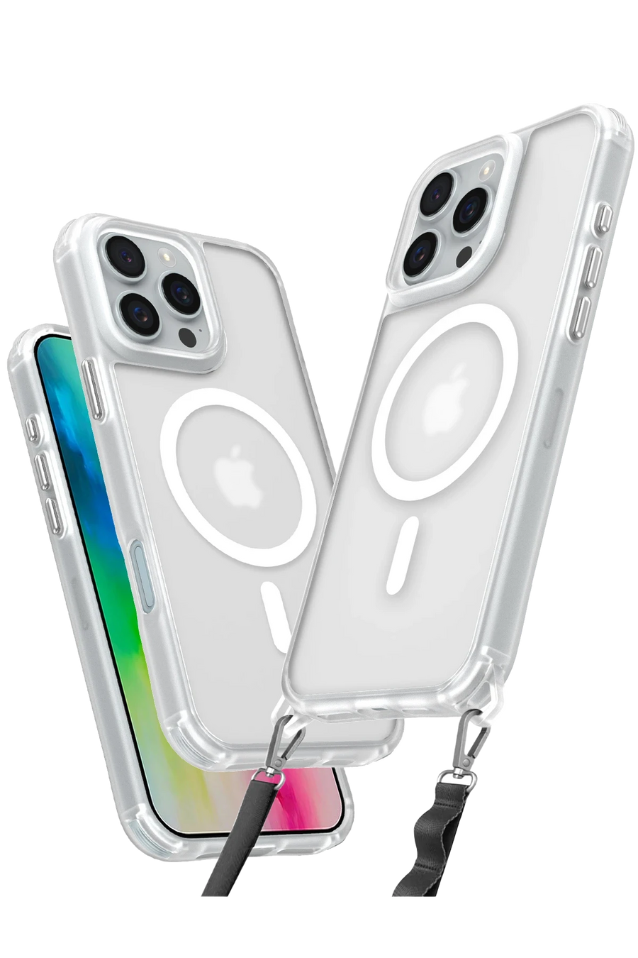 Newface Apple iPhone 16 Pro Max Kılıf Enka Magsafe Silikon Kılıf - Şeffaf