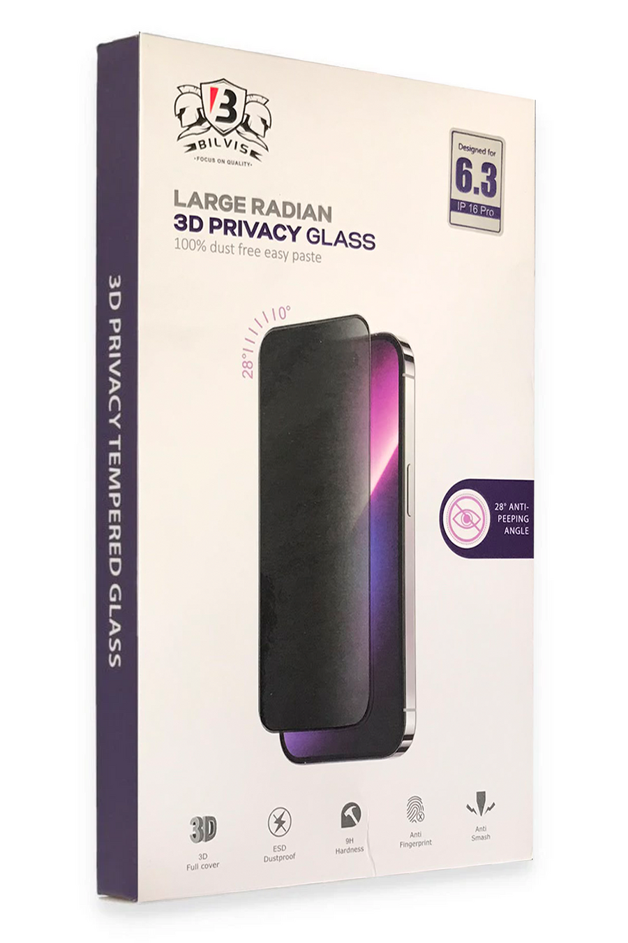 Newface Apple iPhone 16E Bilvis 3D Radian Hayalet Cam Ekran Koruyucu