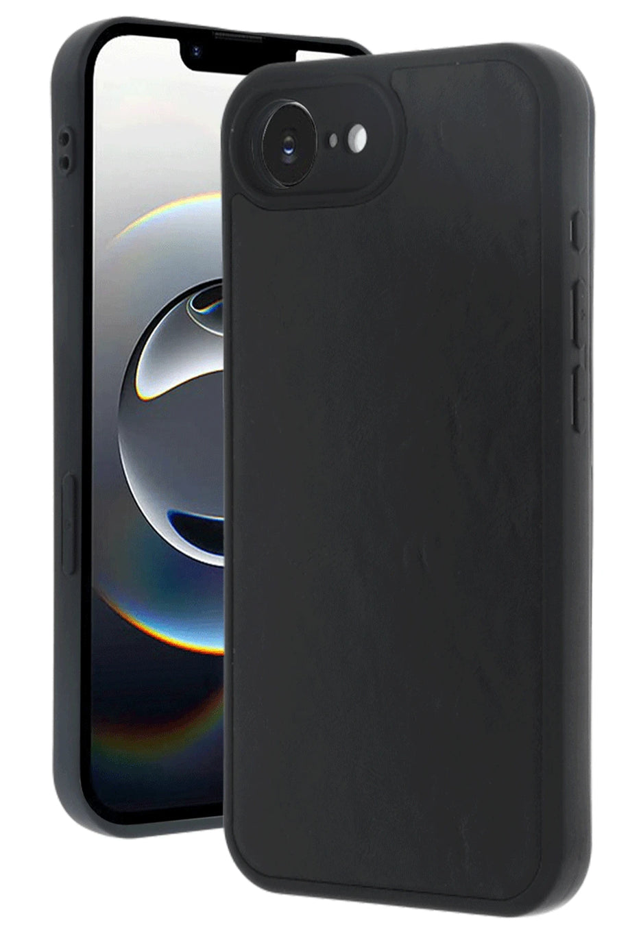 Newface Apple iPhone 16E Kılıf Aras Deri Kapak - Siyah