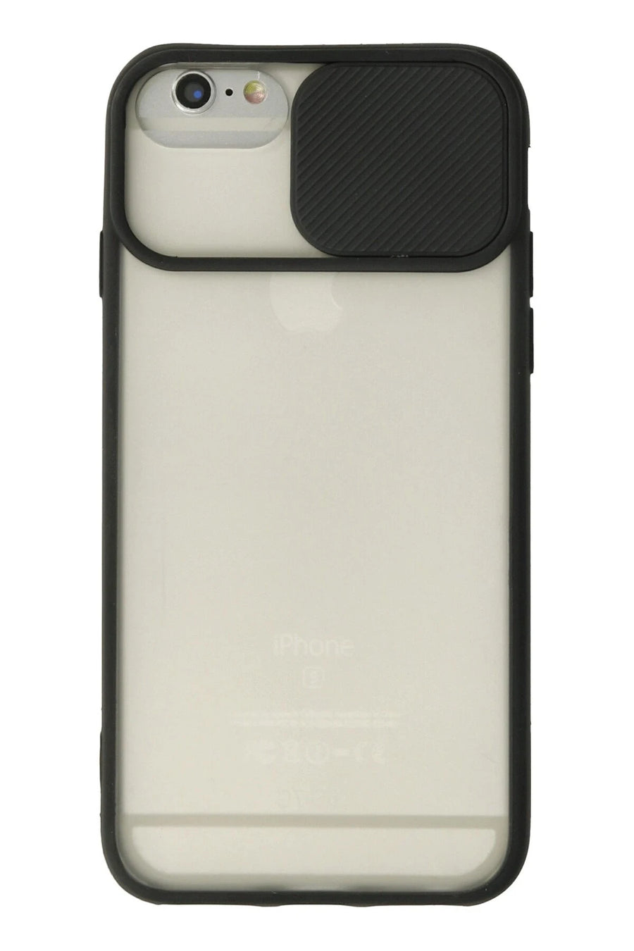 Newface Apple iPhone 6 Plus Kılıf Palm Buzlu Kamera Sürgülü Silikon - Siyah