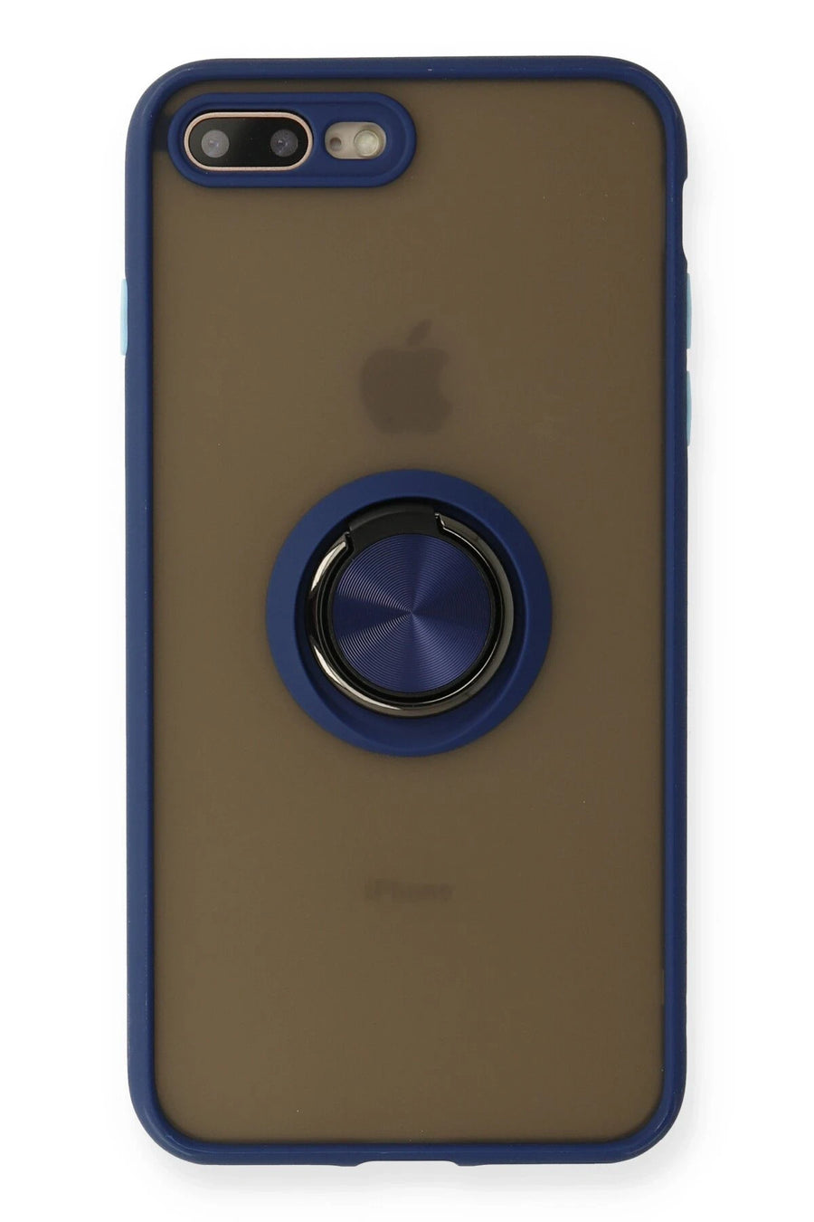 Newface Apple iPhone 7 Plus Kılıf Montreal Yüzüklü Silikon Kapak - Lacivert