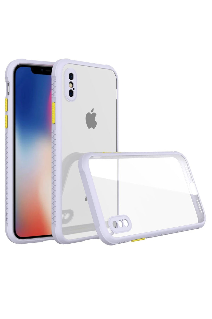 Newface Apple iPhone XS Max Kılıf Miami Şeffaf Silikon - Lila