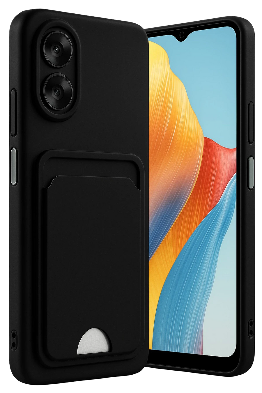 Newface Oppo A38 Kılıf Kelvin Kartvizitli Silikon - Siyah