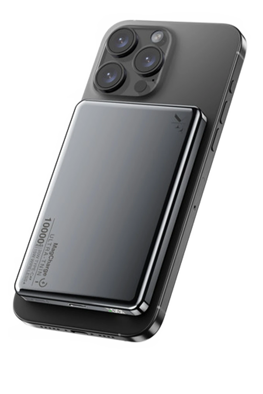 Newface PW560 10.000 mAh Dijital Göstergeli 20W Type-C ve 15W Kablosuz Şarj PD Hızlı Şarj Magsafe Powerbank - Titanyum