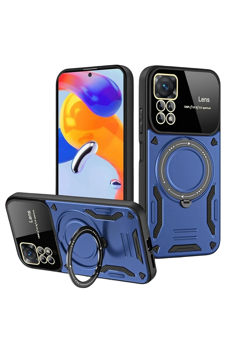 Newface Realme 11 Pro Plus Joy Lens Standlı Kapak - Lacivert
