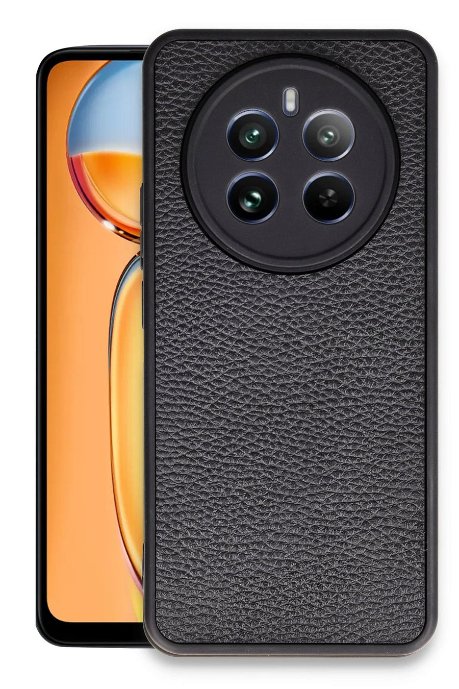 Newface Realme 12 Pro Plus Kılıf Aras Deri Kapak - Siyah