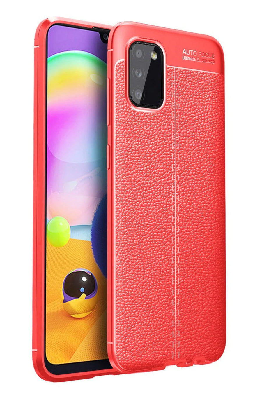 Newface Samsung Galaxy A03S Kılıf Auto Focus Kapak - Kırmızı