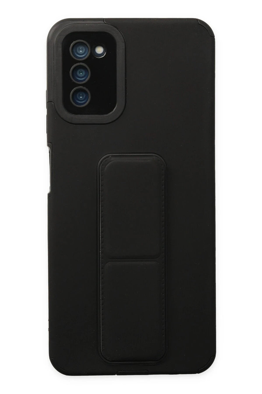 Newface Samsung Galaxy A03S Kılıf Mega Standlı Silikon - Siyah