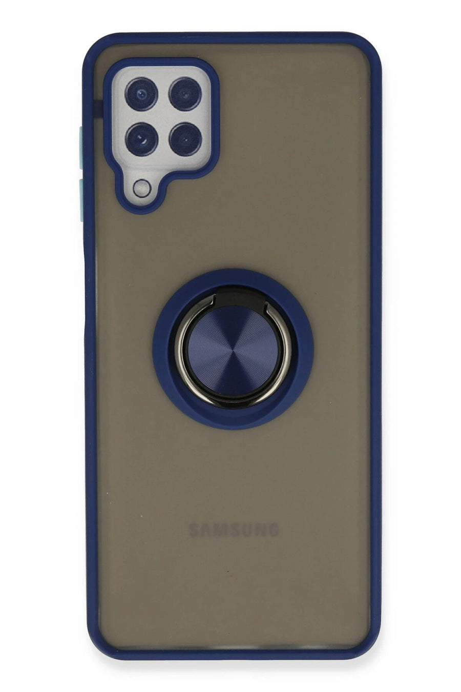Newface Samsung Galaxy A22 Kılıf Montreal Yüzüklü Silikon Kapak - Lacivert