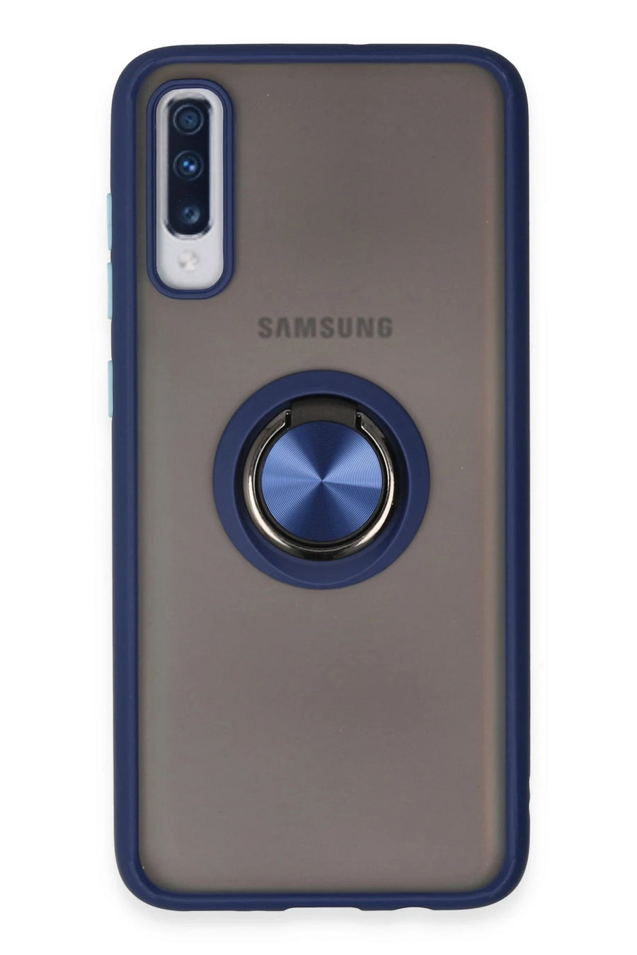 Newface Samsung Galaxy A70 Kılıf Montreal Yüzüklü Silikon Kapak - Lacivert