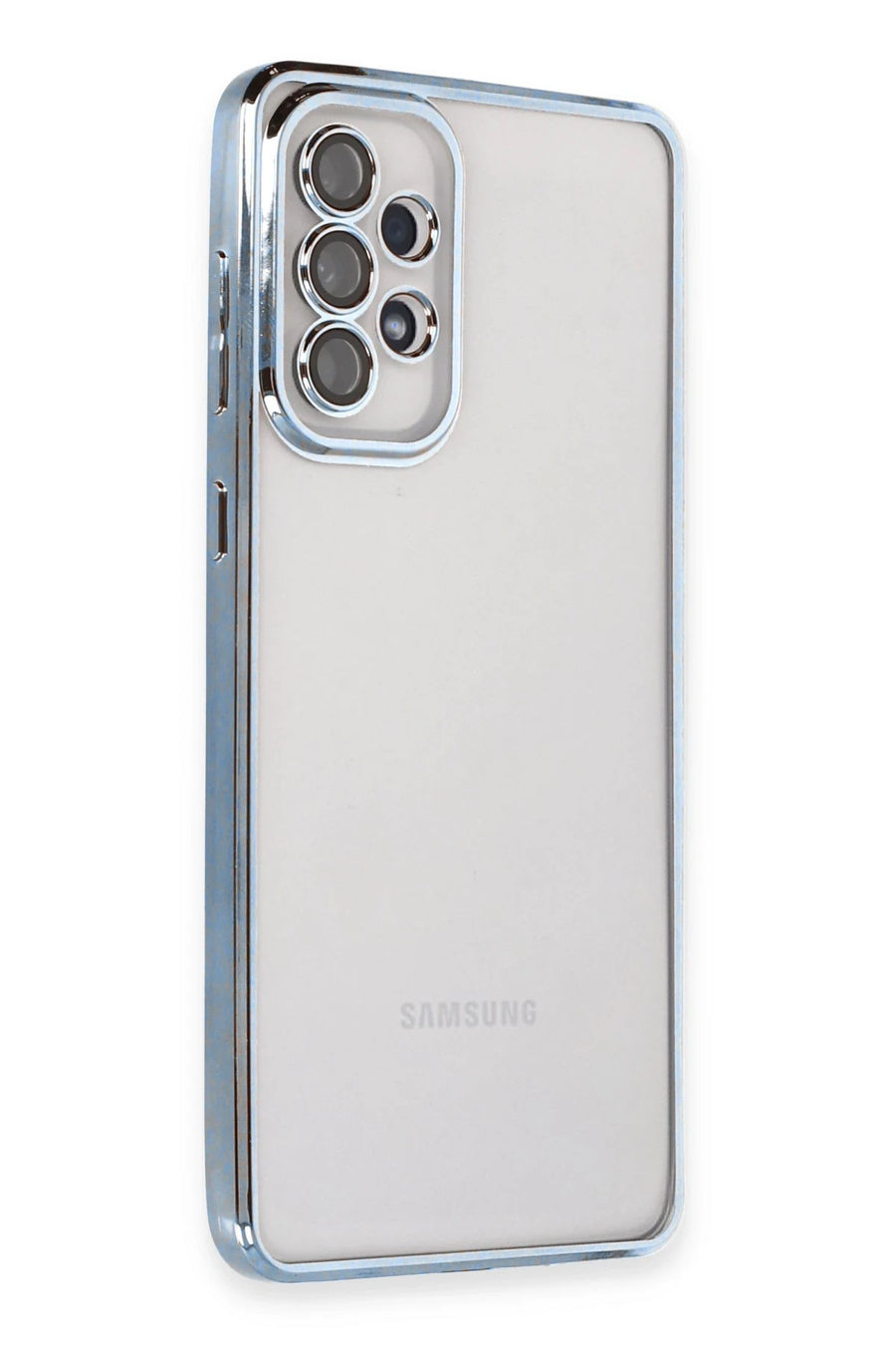 Newface Samsung Galaxy A73 5G Kılıf Razer Lensli Silikon - Açık Mavi