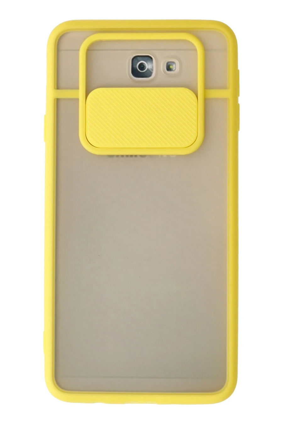 Newface Samsung Galaxy J7 Prime Kılıf Palm Buzlu Kamera Sürgülü Silikon - Sarı