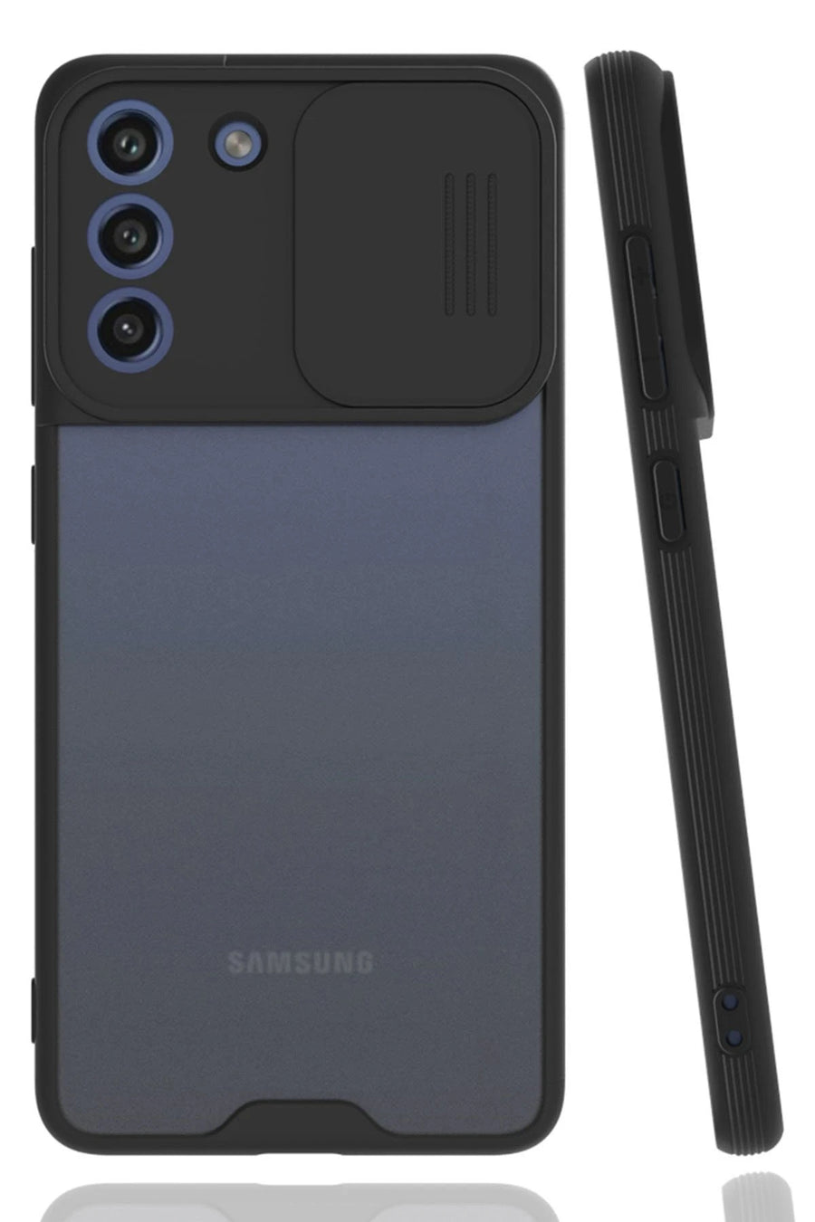 Newface Samsung Galaxy S21 FE Kılıf Platin Kamera Koruma Silikon - Siyah