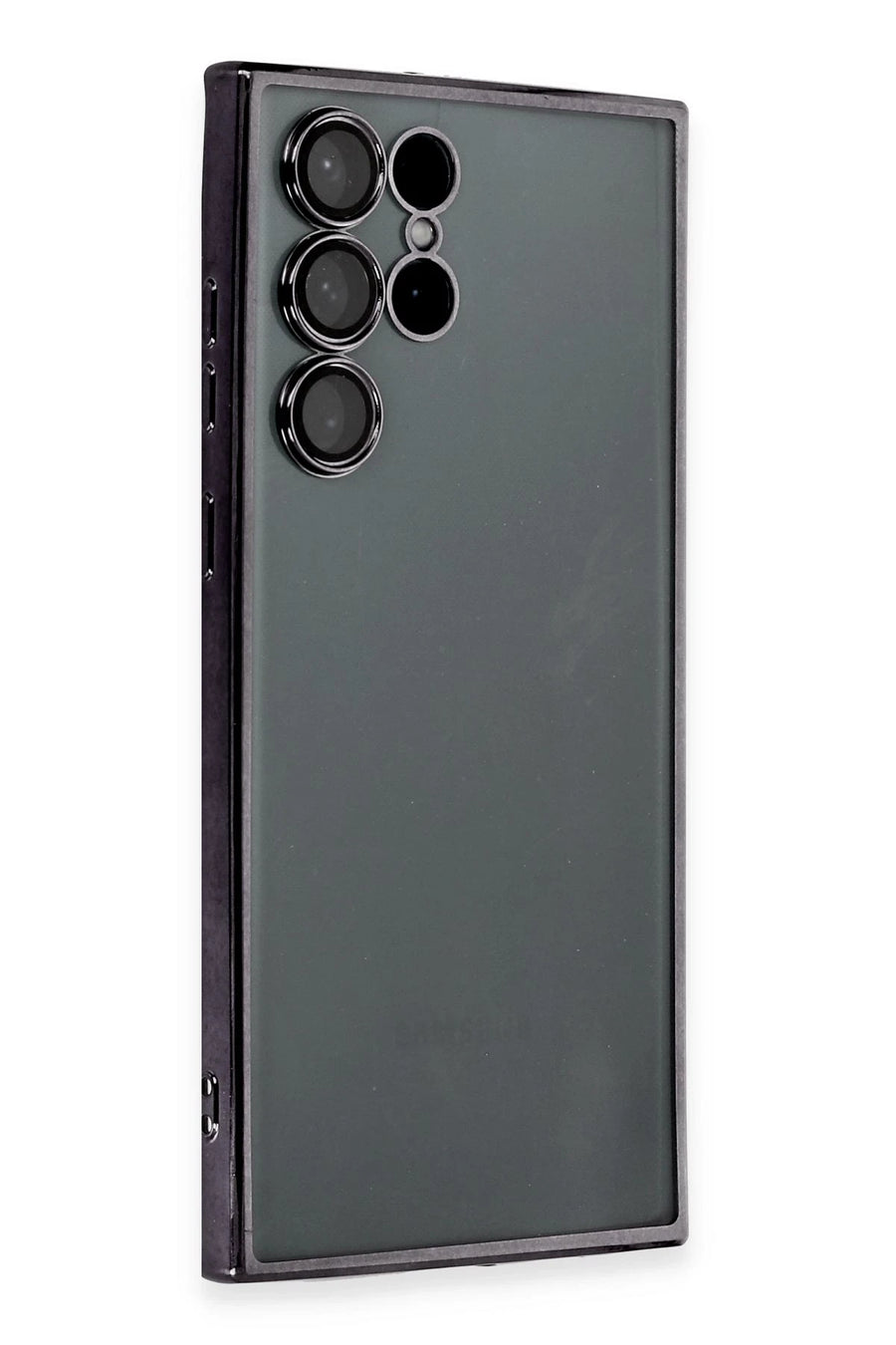 Newface Samsung Galaxy S22 Ultra Kılıf Razer Lensli Silikon - Siyah