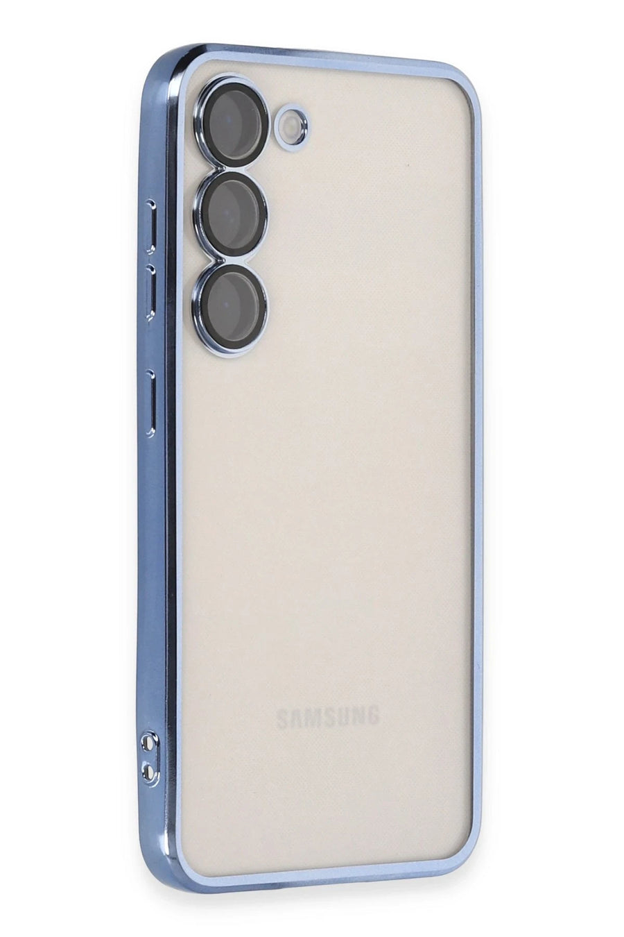 Newface Samsung Galaxy S24 Kılıf Razer Lensli Silikon - Açık Mavi