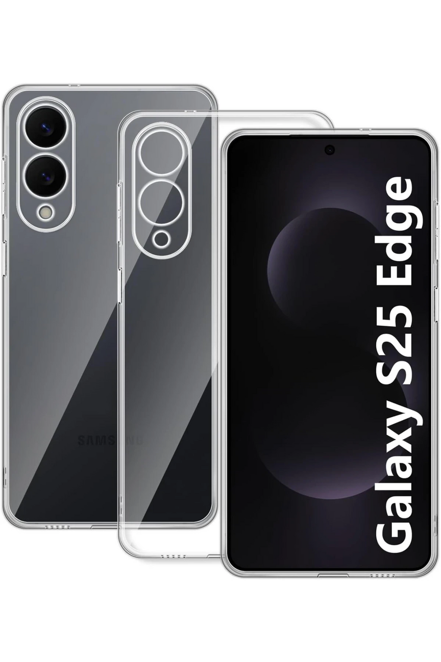 Newface Samsung Galaxy S25 Edge Kılıf Lüx Şeffaf Silikon