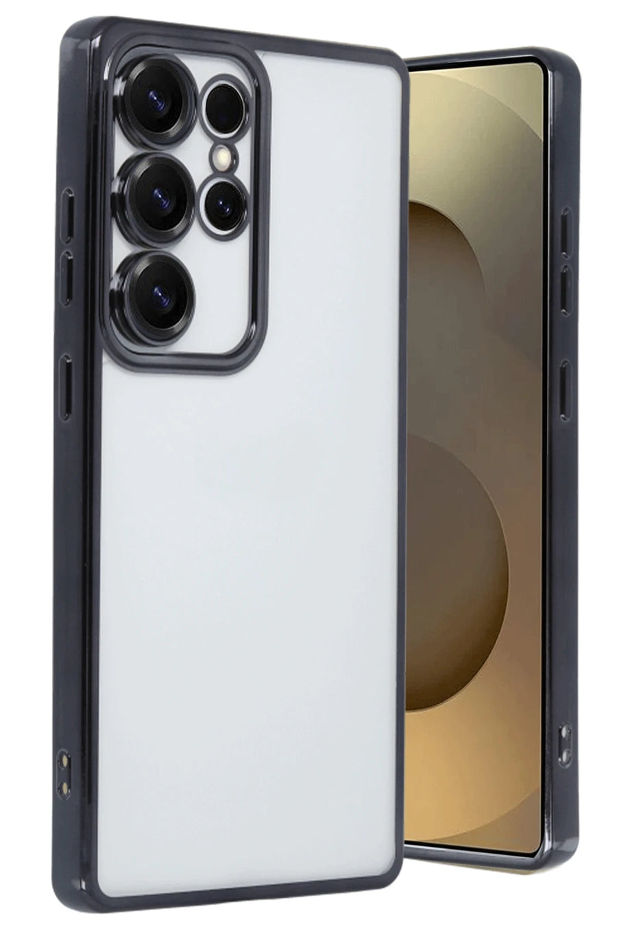 Newface Samsung Galaxy S25 Ultra Kılıf Razer Lensli Silikon - Siyah