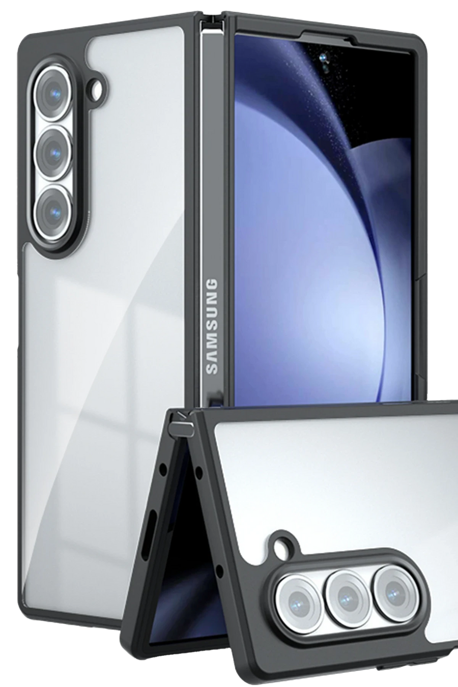 Newface Samsung Galaxy Z Fold 5 Kılıf Blur Fold Kapak - Siyah