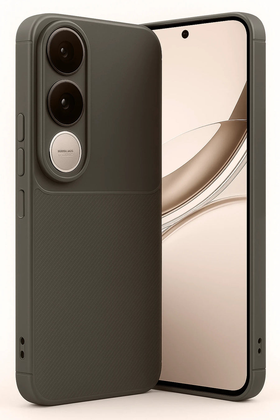 Newface Vivo V50 Lite 4G Auto Focus Karbon Kapak - Kahverengi