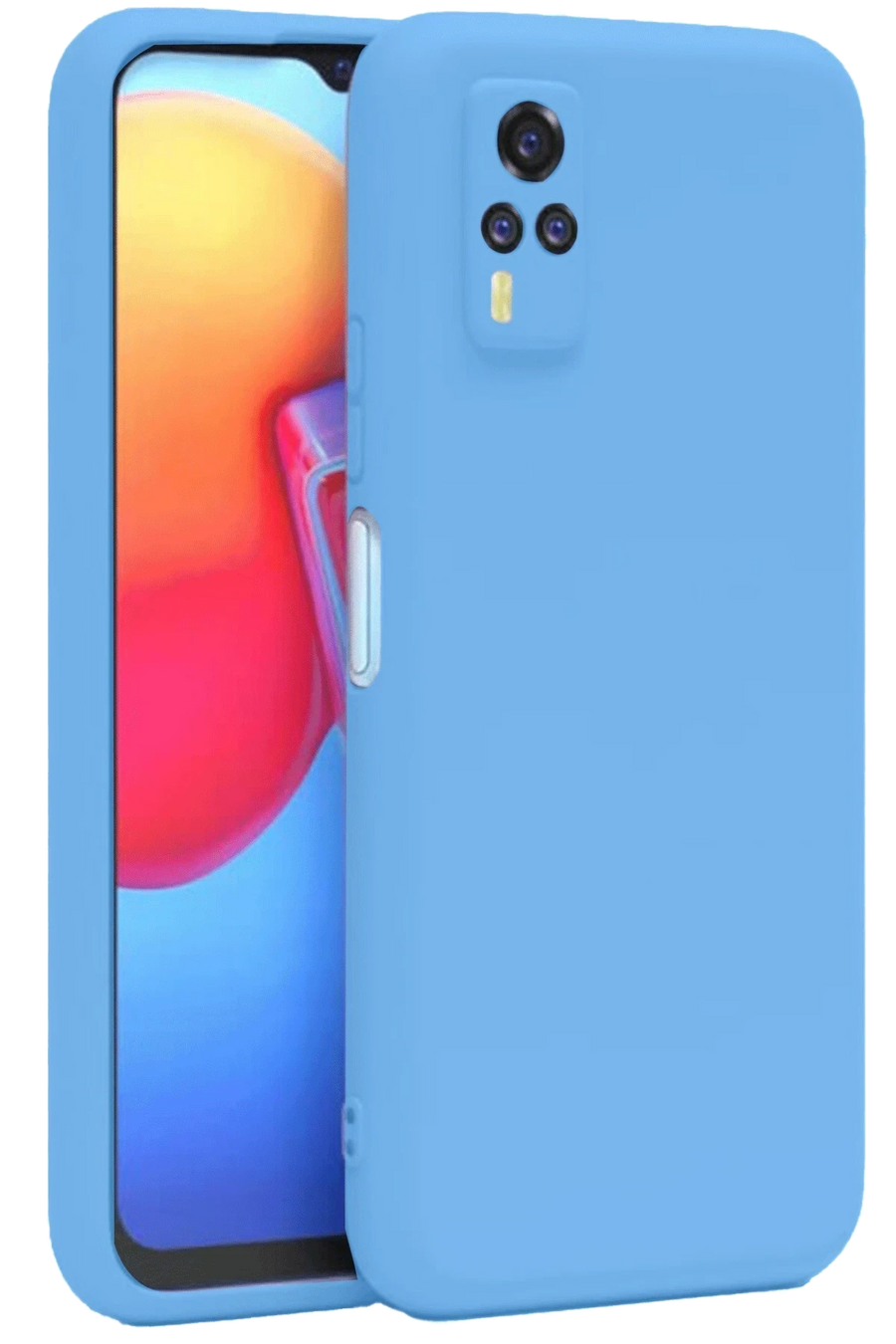 Newface Vivo Y53S Kılıf Nano içi Kadife Silikon - Mavi
