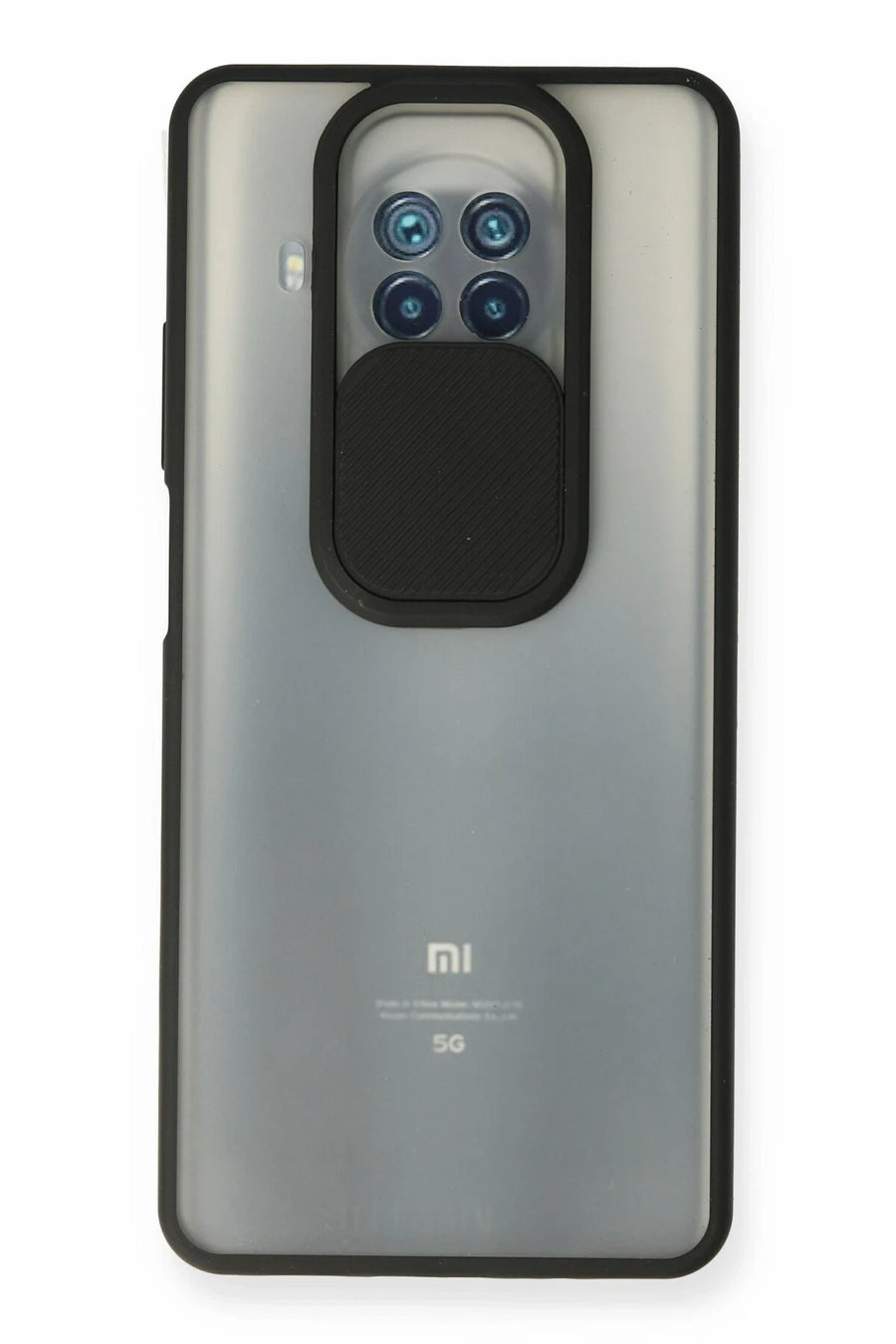 Newface Xiaomi Mi 10T Lite Kılıf Palm Buzlu Kamera Sürgülü Silikon - Siyah