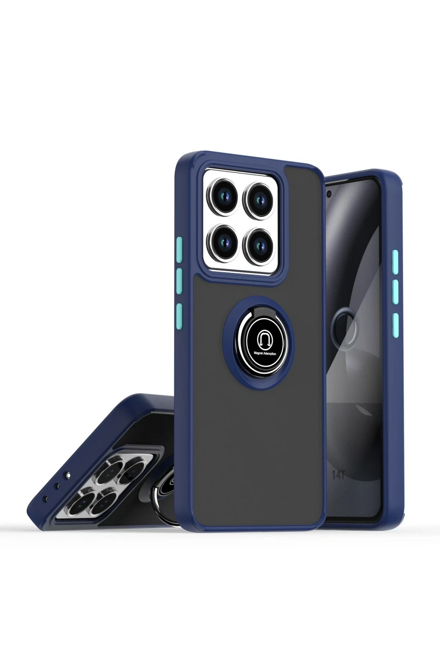 Newface Xiaomi Mi 15 Kılıf Montreal Yüzüklü Silikon Kapak - Lacivert