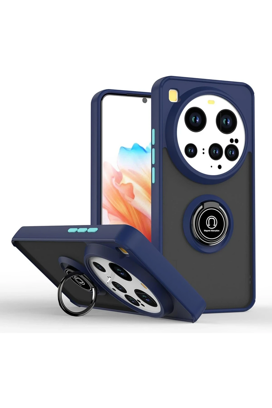 Newface Xiaomi Mi 15 Ultra Kılıf Montreal Yüzüklü Silikon Kapak - Lacivert