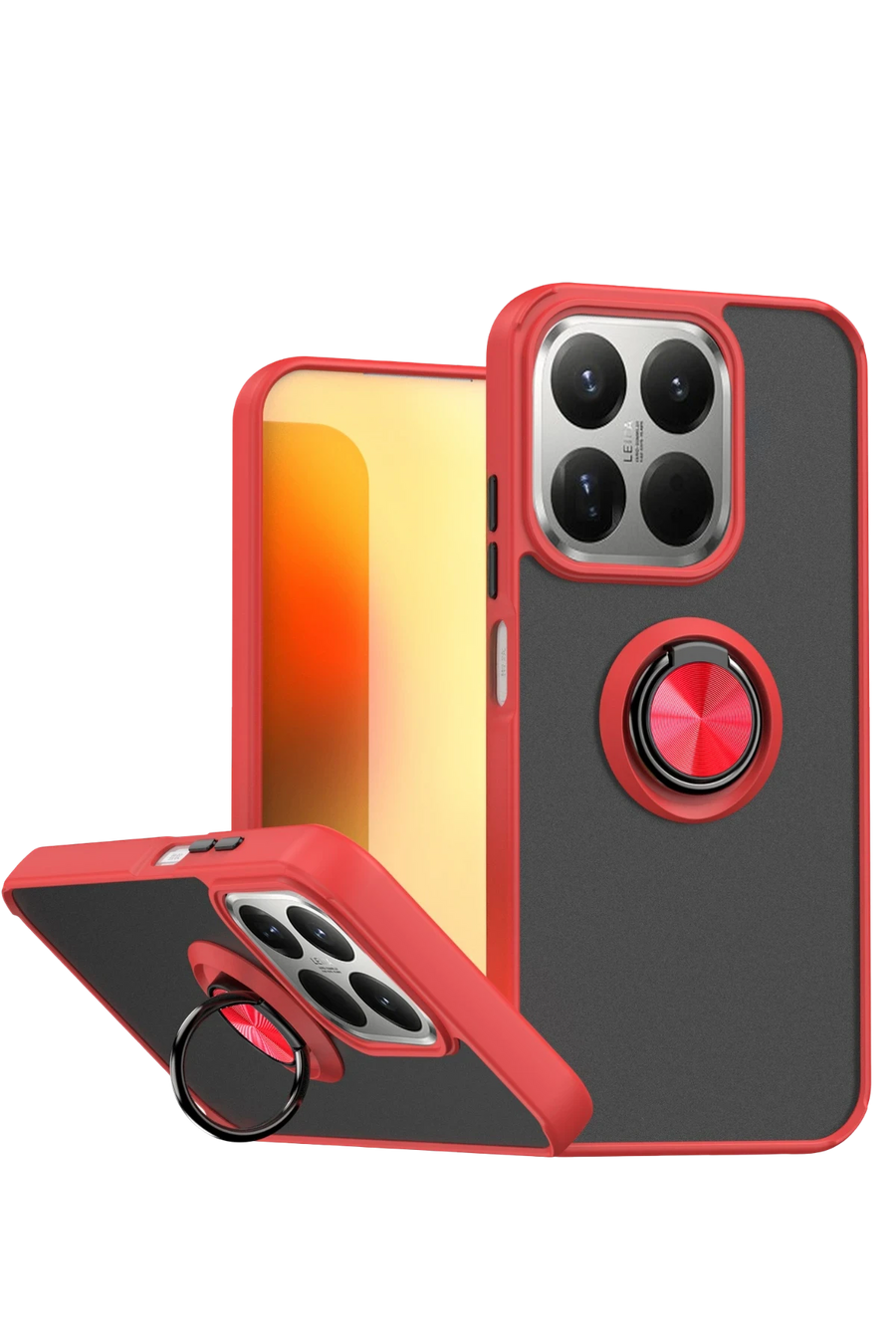 Newface Xiaomi Mi 15T Montreal Yüzüklü Silikon Kapak - Kırmızı