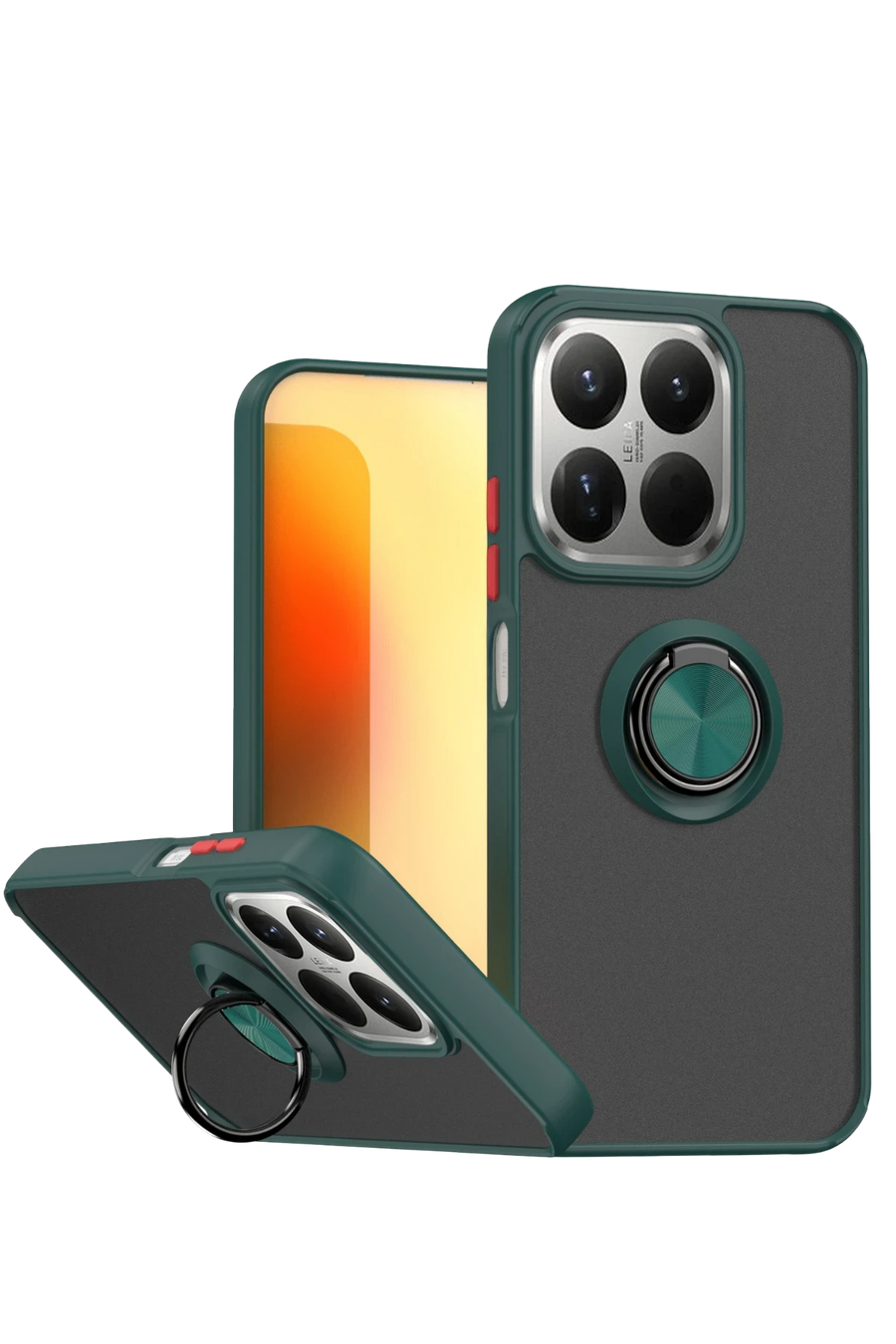 Newface Xiaomi Mi 15T Montreal Yüzüklü Silikon Kapak - Yeşil