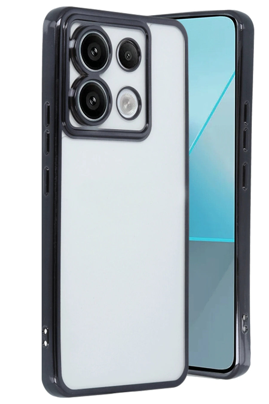 Newface Xiaomi Poco X6 Kılıf Razer Lensli Silikon - Siyah