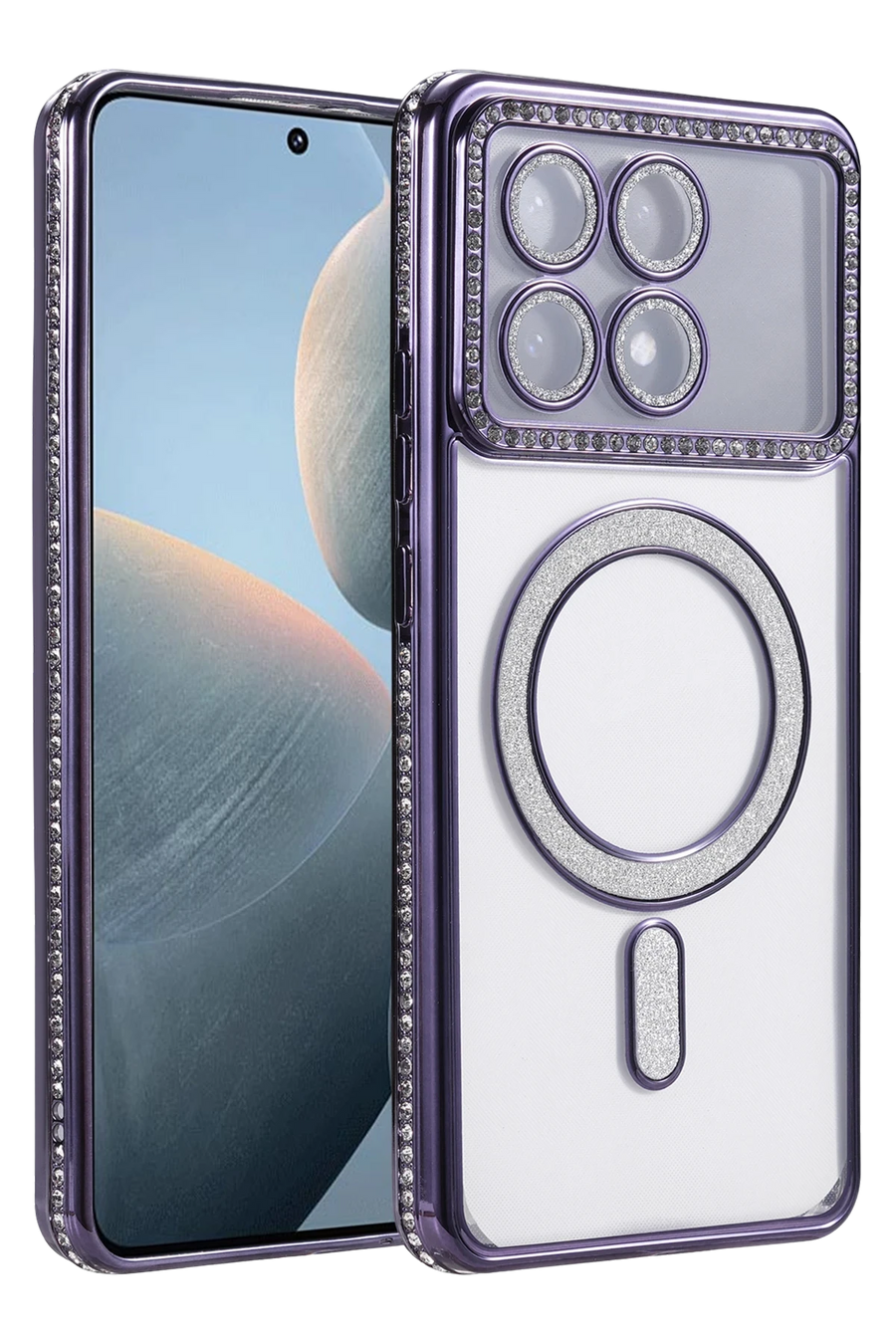 Newface Xiaomi Poco X6 Pro Joke Simli Magneticsafe Kılıf - Derin Mor