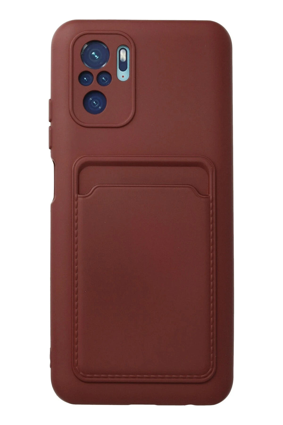 Newface Xiaomi Redmi Note 10S Kılıf Kelvin Kartvizitli Silikon - Bordo