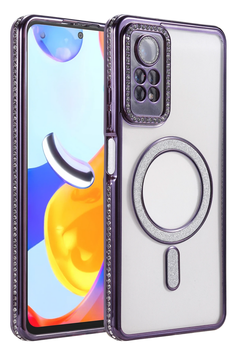 Newface Xiaomi Redmi Note 12 Pro 4G Joke Simli Magneticsafe Kılıf - Derin Mor