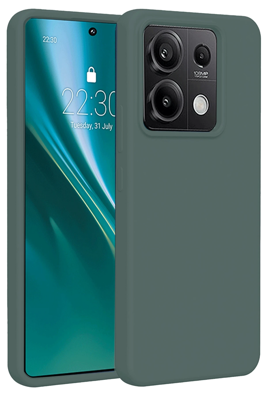Newface Xiaomi Redmi Note 13 Pro 5G Kılıf First Silikon - Koyu Yeşil
